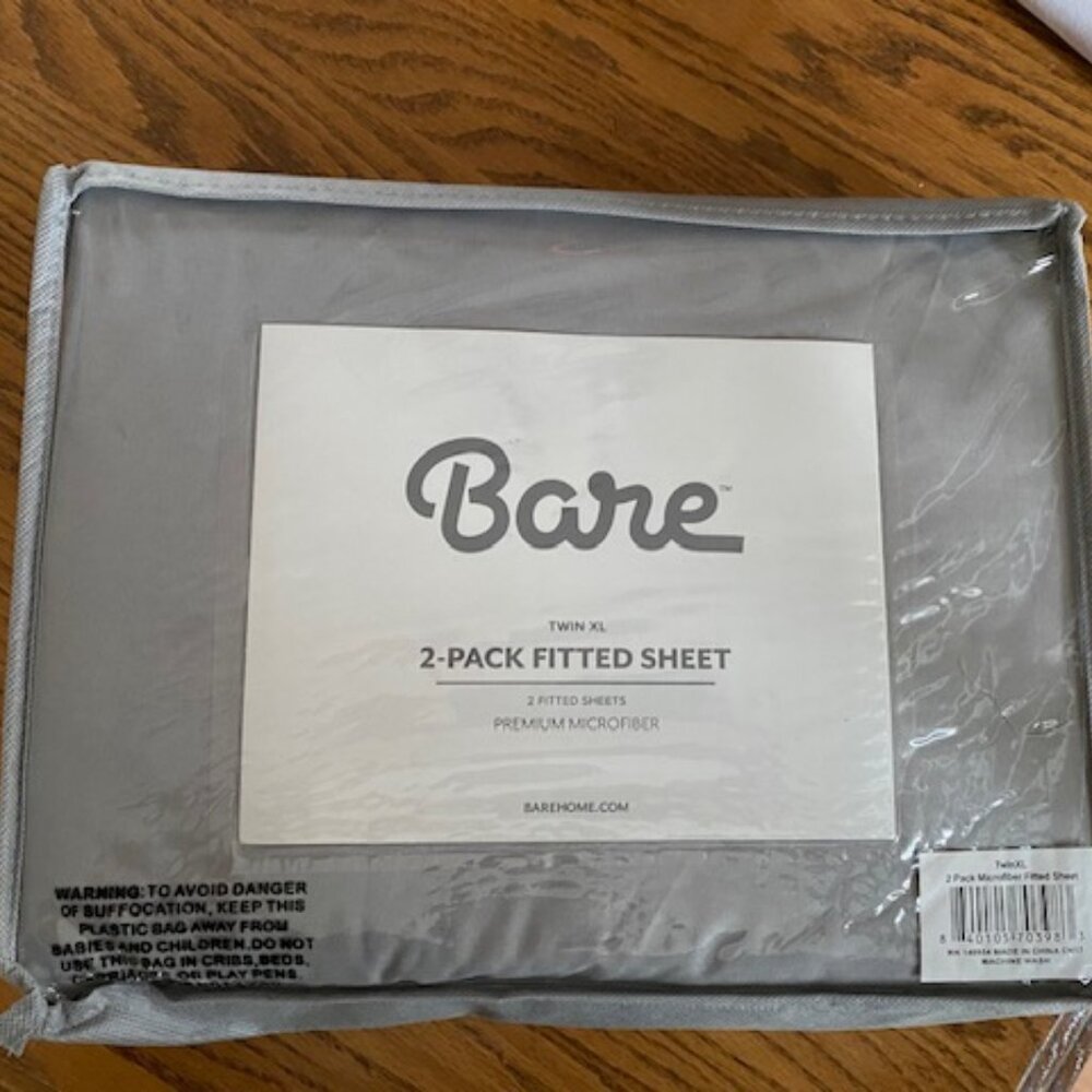 NEW Bare brand XL twin 2 pack fitted sheet set